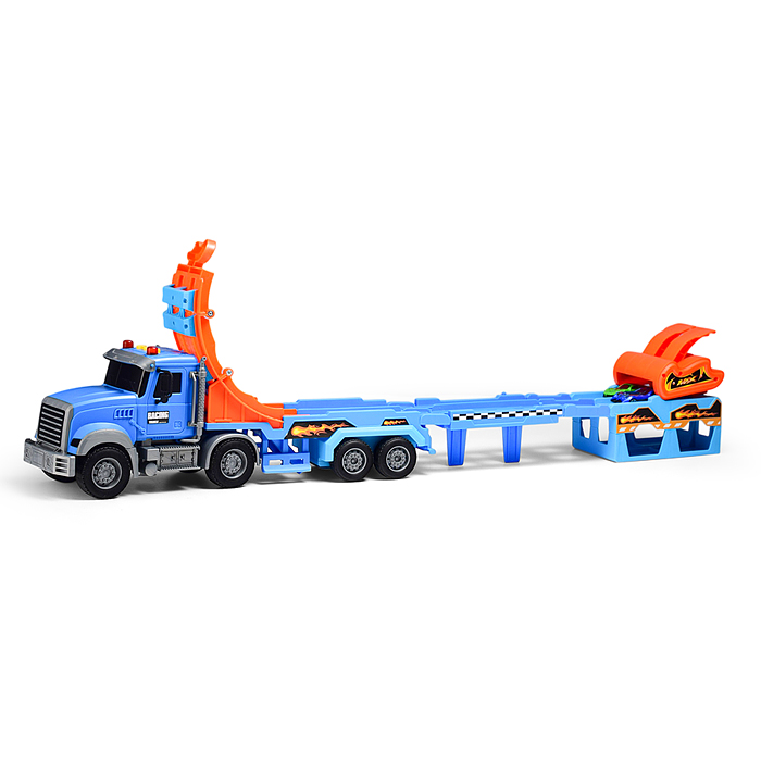 Машина CY-3301A "Трюковой Трак" (2 машины в комплекте, цвет синий, на батарейках) в коробке