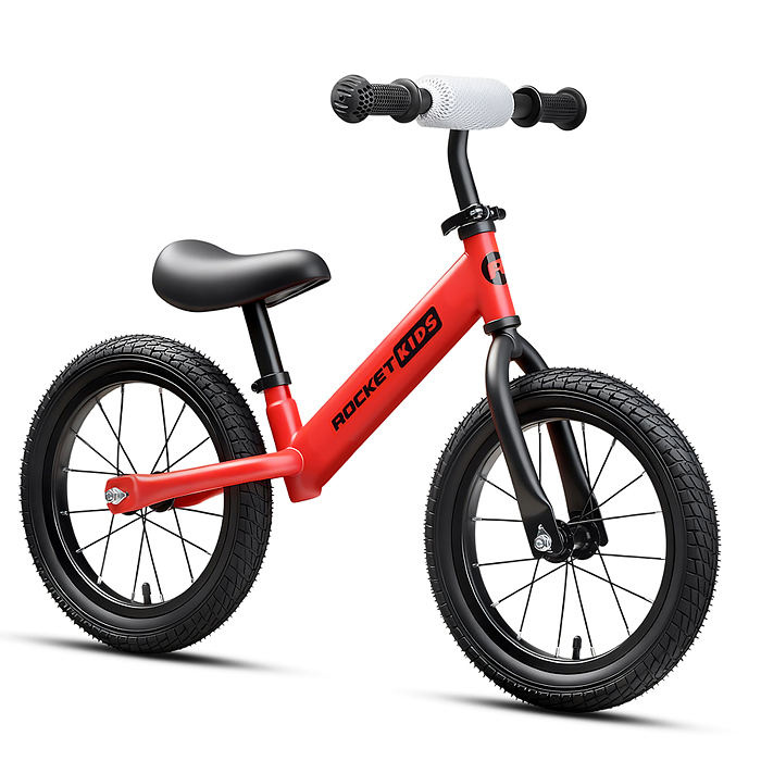 Беговел 14" Rocket R0045NEW-RD, колеса надувные, цвет красный 