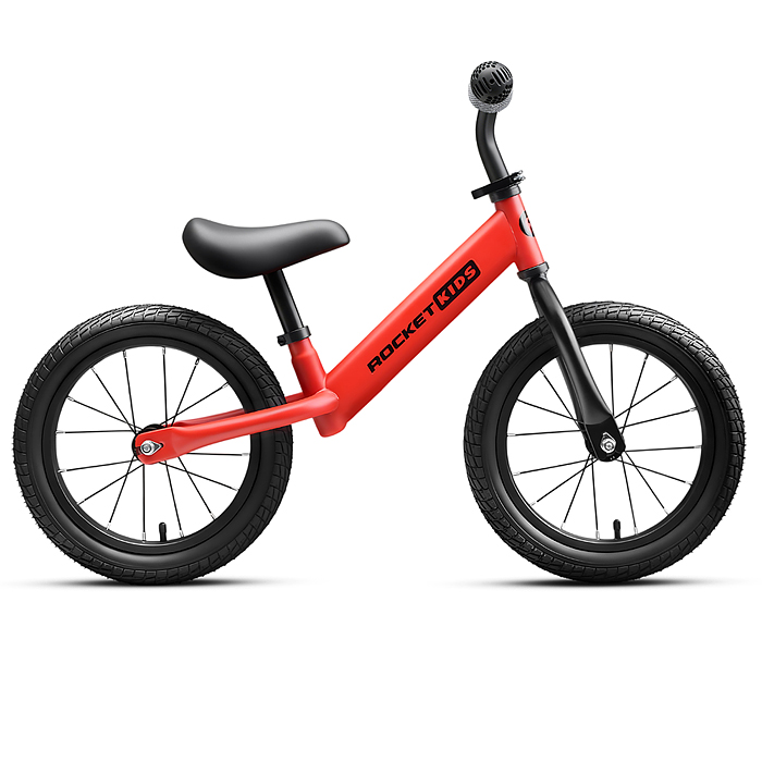 Беговел 14" Rocket R0045NEW-RD, колеса надувные, цвет красный 