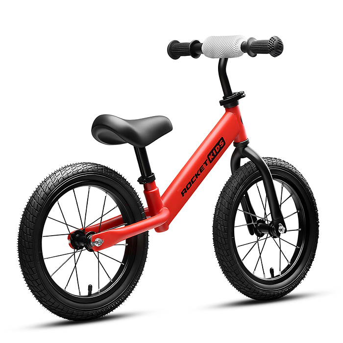 Беговел 14" Rocket R0045NEW-RD, колеса надувные, цвет красный 