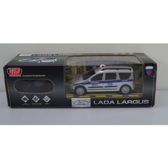 Машина р/у LADA LARGUS Полиция 18 см, свет, серебро