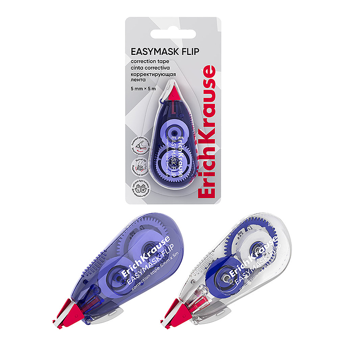 Корректирующая лента EasyMask Flip, 5мм х 5м, ассорти (в блистере по 1 шт.)
