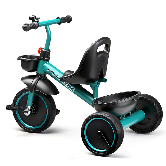 Велосипед трехколесный Rocket 2026, колеса EVA 10"/8", цвет зеленый