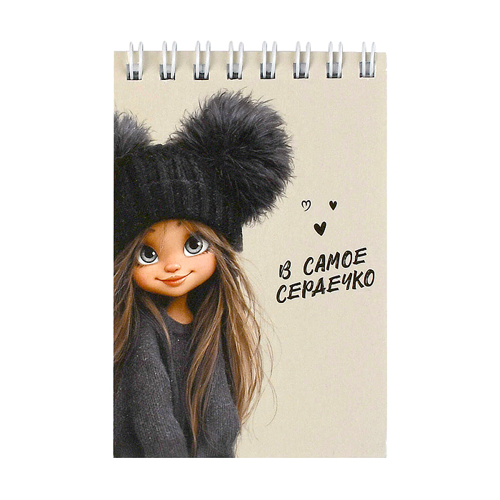 Блокнот А7 40л. "Девочка в шапке" 65 г/м², клетка