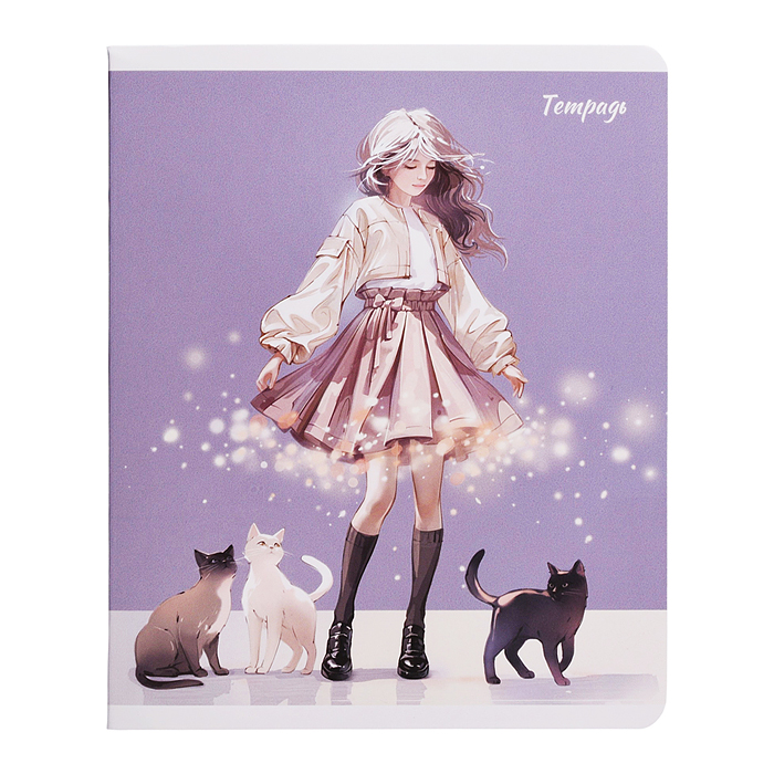 Тетрадь 48 л, клетка "Романтика" А5+, мягкий переплёт (2 скобы)