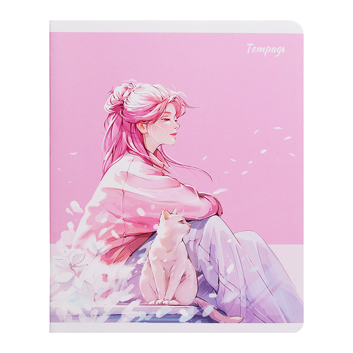 Тетрадь 48 л, клетка "Романтика" А5+, мягкий переплёт (2 скобы)