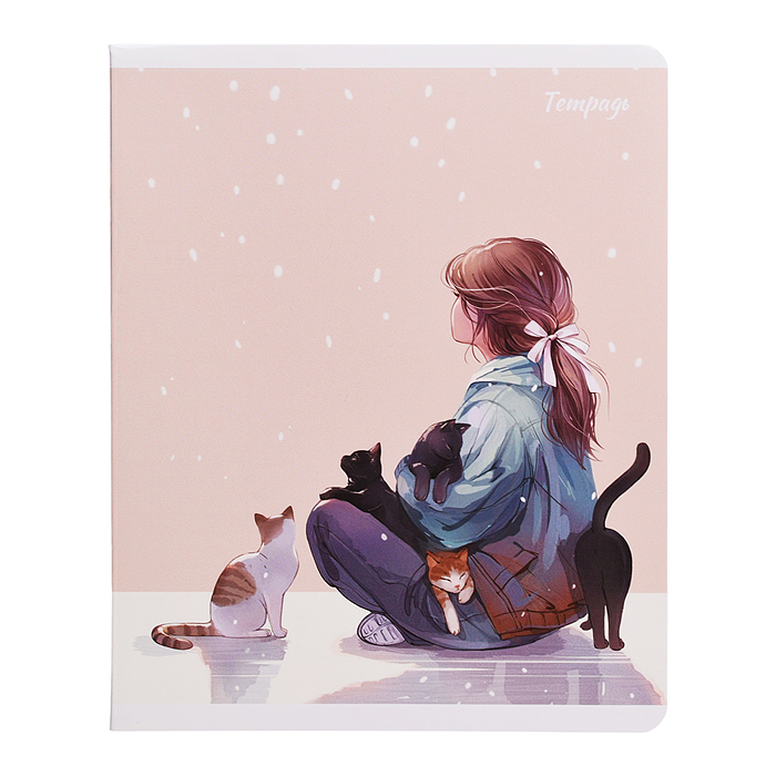 Тетрадь 48 л, клетка "Романтика" А5+, мягкий переплёт (2 скобы)