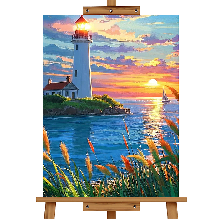 Набор для рисования MKR5040-84 "Картина по номерам 40*50 см. Маяк"