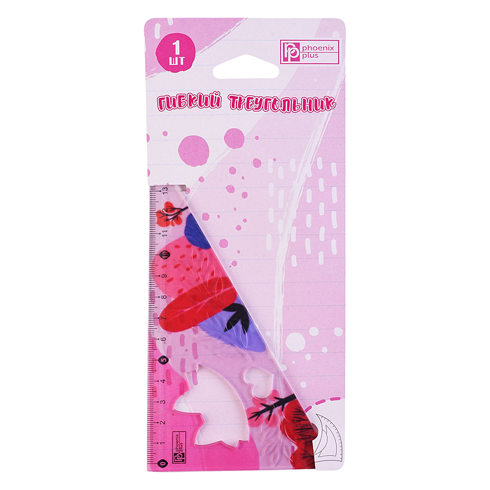 Треугольник "Розовый"13 см, ПВХ, УФ-печать, фигурная вырубка, подложка из мелованного картона