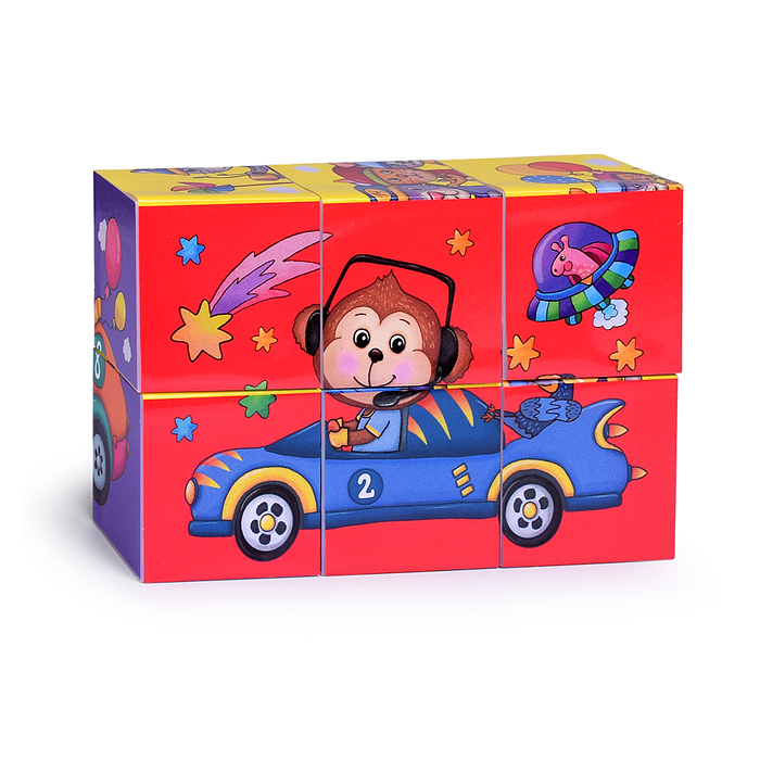 IQ кубики. 6 кубиков в поддончике. Мы мчимся, мчимся, мчимся. 3+