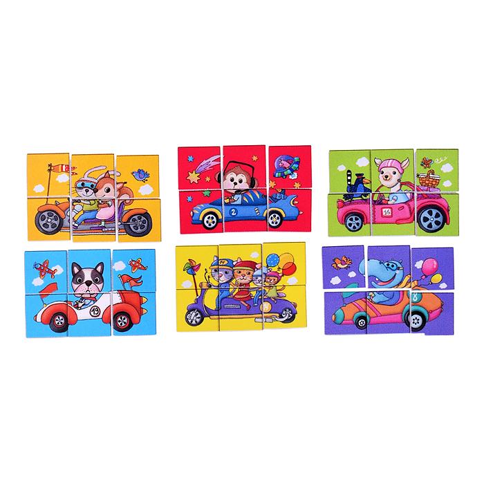 IQ кубики. 6 кубиков в поддончике. Мы мчимся, мчимся, мчимся. 3+