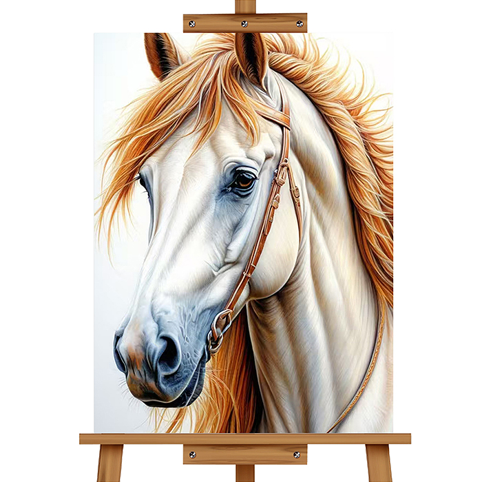 Набор для рисования MKR3020-115 "Картина по номерам 20*30 см. Белая лошадь"
