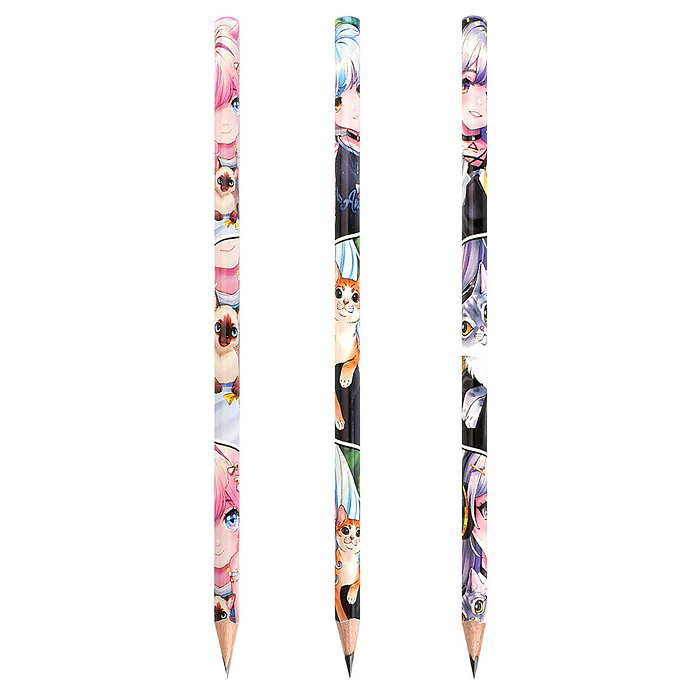 Карандаш чернографитный "Аниме с котиками" НВ