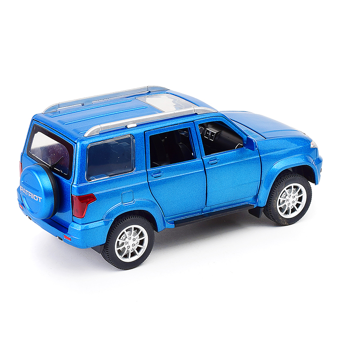 Машина металл UAZ Патриот 17,8 см, (двери, свет-звук, инерция, син,) в коробке