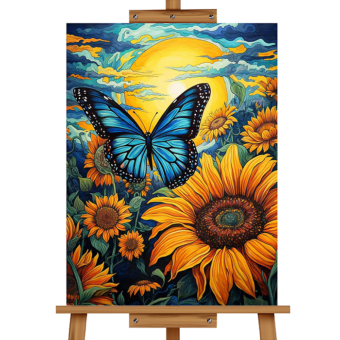 Набор для рисования MKR4030-117 "Картина по номерам 30*40 см. Бабочка на подсолнухах"