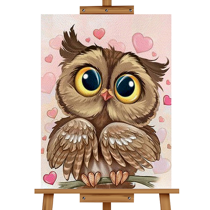 Набор для рисования MKR3020-15 "Картина по номерам 30х20 см. Влюблённая сова" 