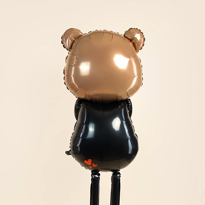 Шар 3D (64''/163 см) Ходячая Фигура, Мишка с букетом роз, 1 шт. в уп.