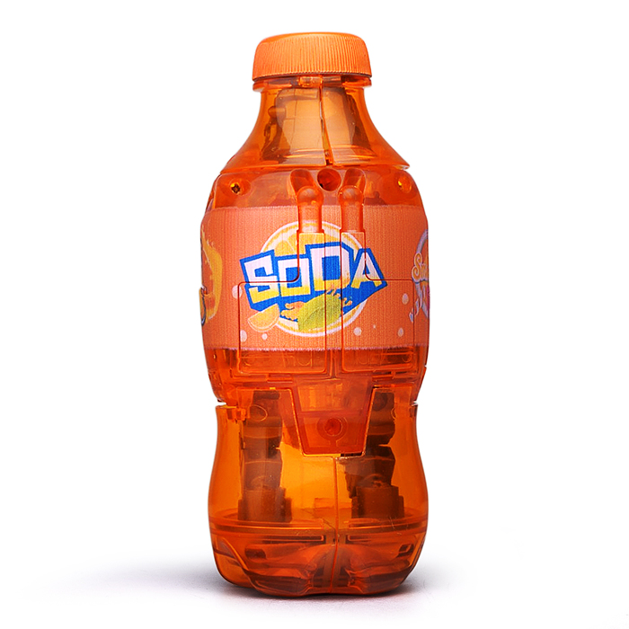 Трансформер "Бутылка-робот" 2в1, Самурай, ВОХ, цвет оранжевый