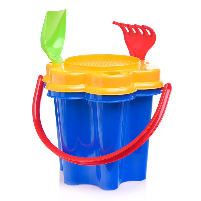 Песочный набор "Цветок" 4 элемента + 3 формочки