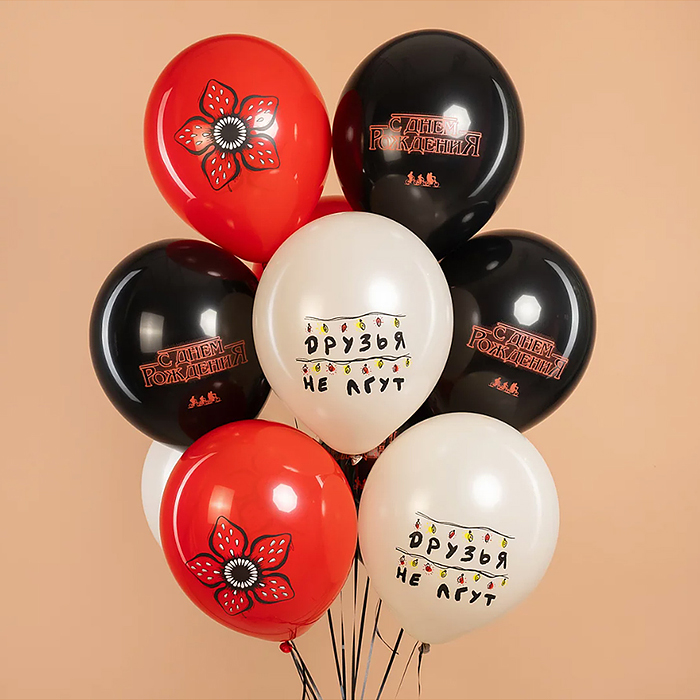 Шар (12''/30 см) С Днем Рождения (странный мир), Ассорти, пастель, 2 ст, 25 шт.