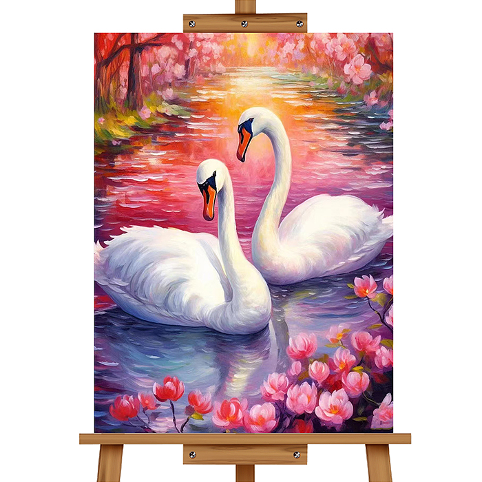 Набор для рисования MKR5040-106 "Картина по номерам 40*50 см. Лебеди"