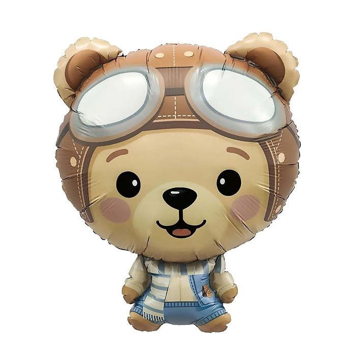 Шар (29''/74 см) Фигура, Мишка Пилот, 1 шт. в уп.