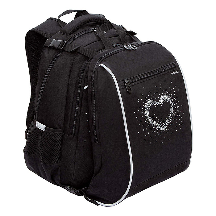 Рюкзак школьный с мешком (черный - белый)