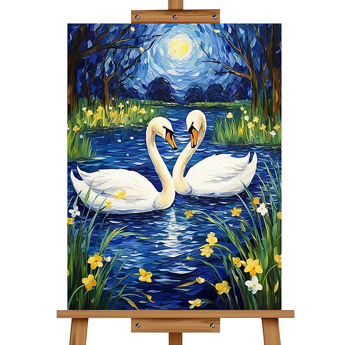 Набор для рисования MKR4030-126 "Картина по номерам 30*40 см. Белые лебеди"