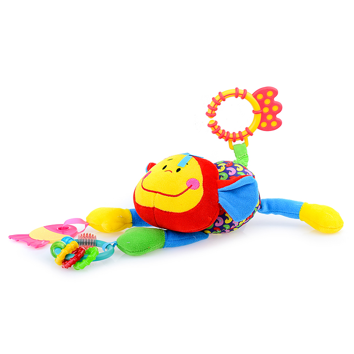 Мягкая развивающая игрушка растяжка "Обезьяна" 29 см.,