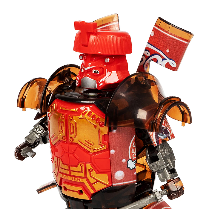 Трансформер бутылка-робот 2в1 "Самурай" ВОХ 17,5х22,5х10,5см, цвет красный