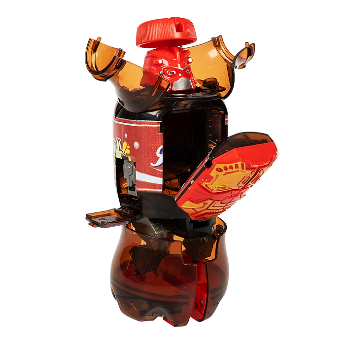 Трансформер бутылка-робот 2в1 "Самурай" ВОХ 17,5х22,5х10,5см, цвет красный