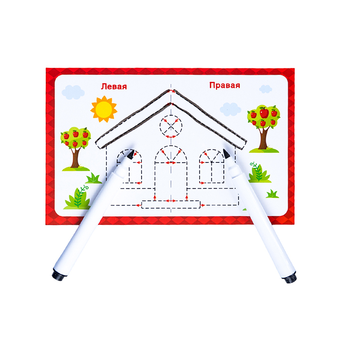 Игра развивающая Пиши-стирай "Двумя руками" (24 карточки)