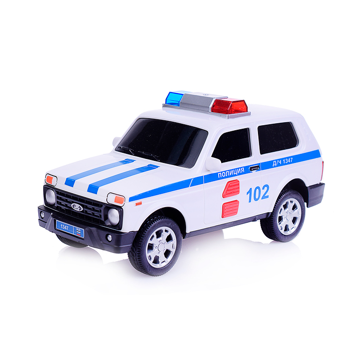 Машина пластик свет-звук LADA 4x4 URBAN Полиция 19,5 см, 2 кноп, инерционная