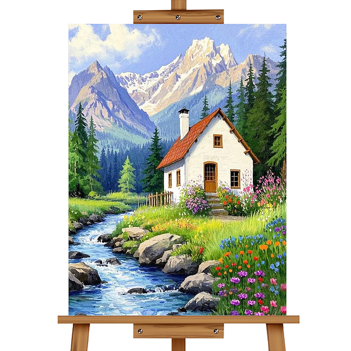 Набор для рисования MKR4030-121 "Картина по номерам 30*40 см. Домик в горах"