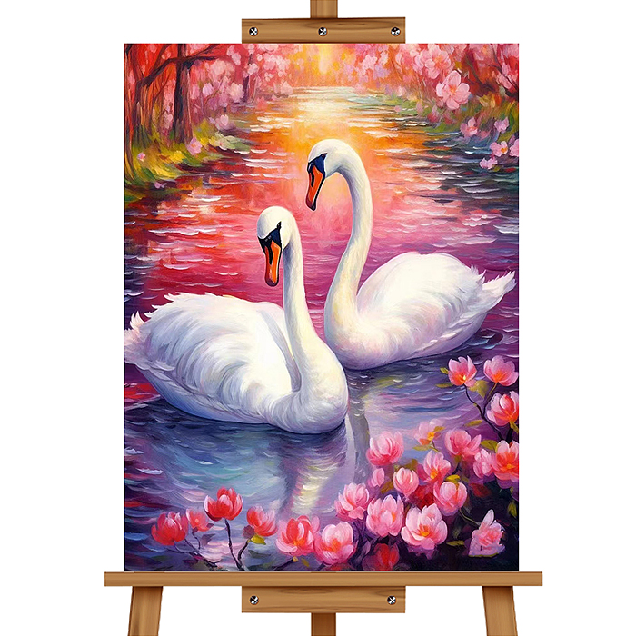 Набор для рисования MKR4030-135 "Картина по номерам 30*40 см. Лебеди"
