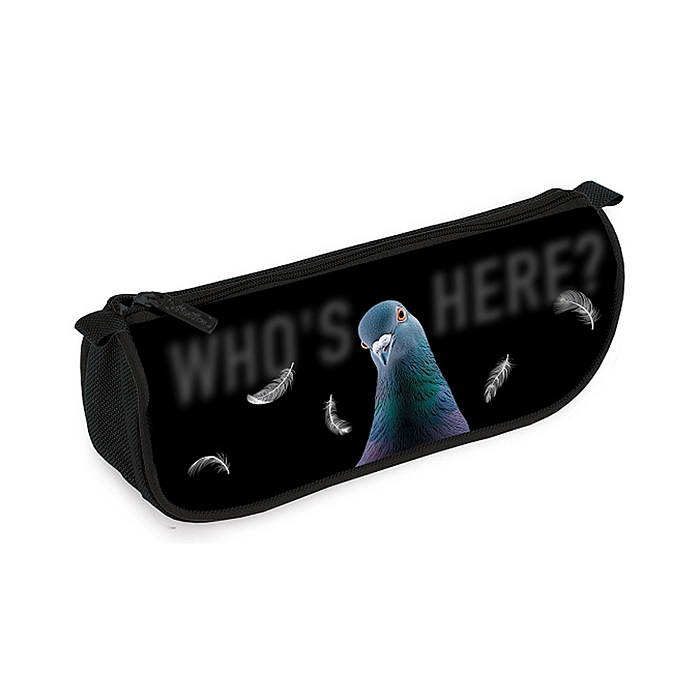 Пенал 200х95х50мм на молнии мягкий "Кто здесь?"