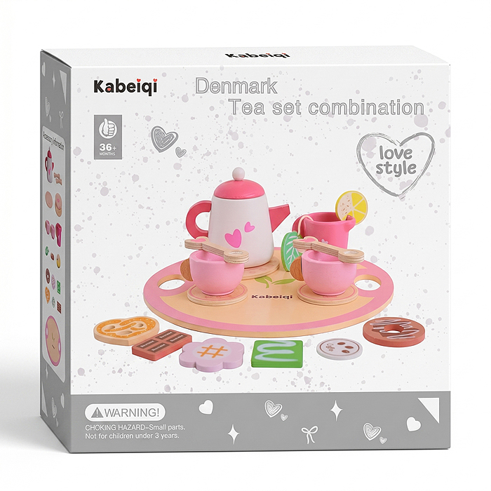 Набор посуды D2299 "Чайный набор Бело-Розовый"