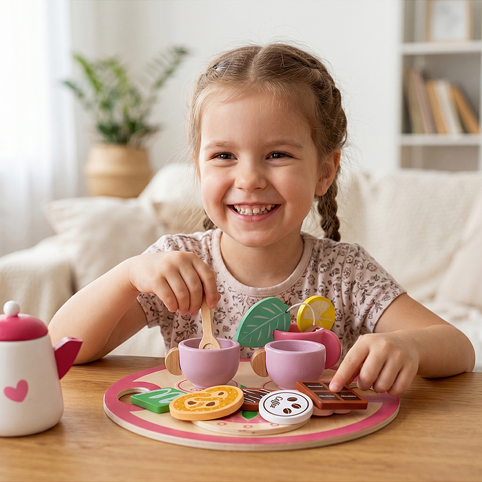 Набор посуды D2299 "Чайный набор Бело-Розовый"