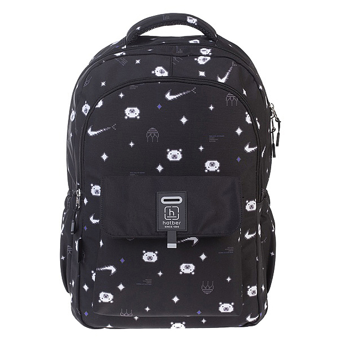 Рюкзак "Стиль. Пиксельный медведь" 46х31,5х16,5см полиэстер 2 отделения 3 кармана