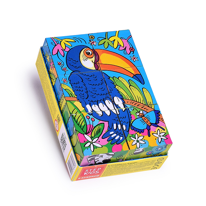 Кубики 6 шт. "В зоопарке" (StepKids)