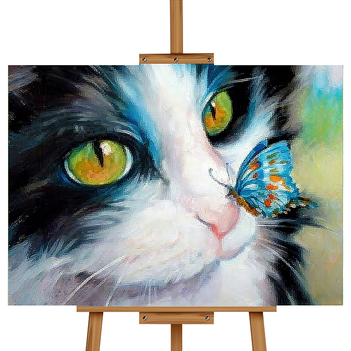 Набор для рисования MKR4030-108 "Картина по номерам 30*40 см. Котик с бабочкой"