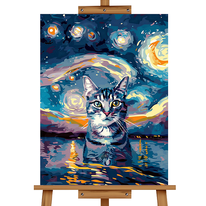 Набор для рисования MKR4030-119 "Картина по номерам 30*40 см. Лунный кот"