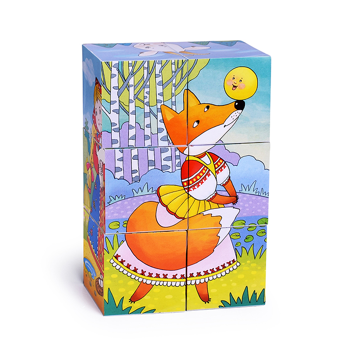 IQ кубики. 6 кубиков в поддончике. Русские сказки . 3+