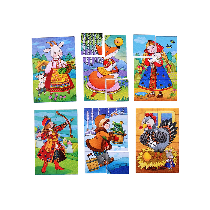 IQ кубики. 6 кубиков в поддончике. Русские сказки . 3+