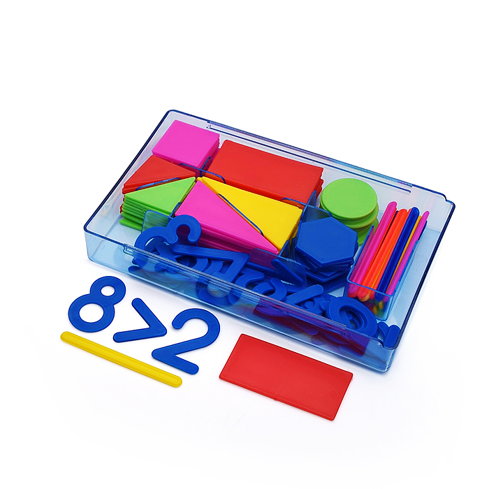 Набор счетных материалов в боксе 170x105x25 мм, счетные палочки 20 шт, 2 комплекта цифр от 1 до 9 