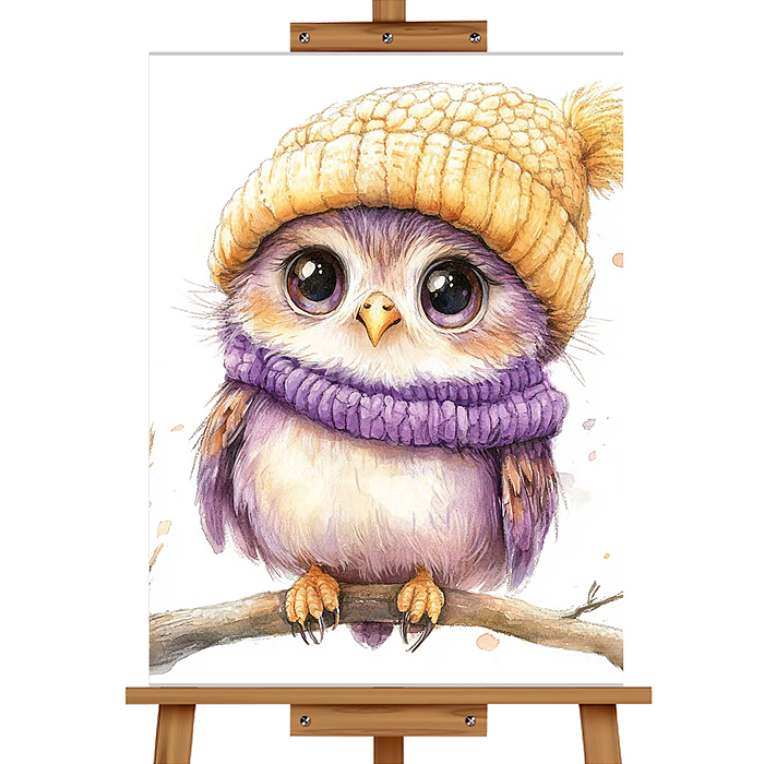 Набор для рисования MKR3020-64 "Картина по номерам 30х20 см. Сова в шарфе и шапке"