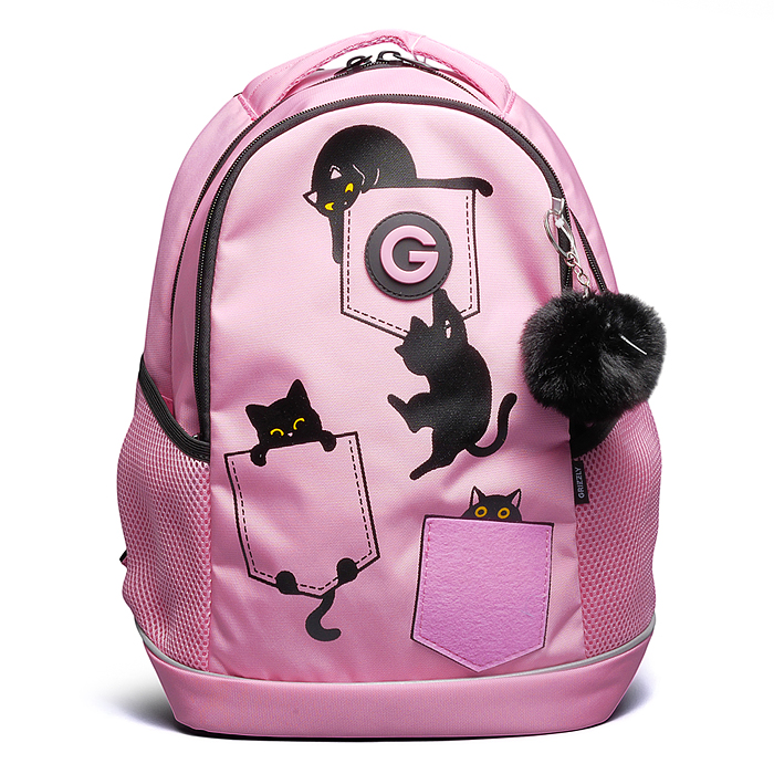 Рюкзак школьный с обвесом (/2 розовый)