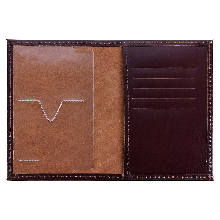 Обложка для паспорта "Attomex" 97x140 мм, натуральная кожа шик гладкая, коричневая