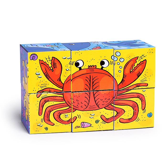 Кубики 6 шт. "Обитателя моря" (StepKids)