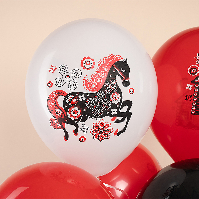 Шар (12''/30 см) Русские мотивы, Ассорти, пастель, 1 ст, 25 шт.